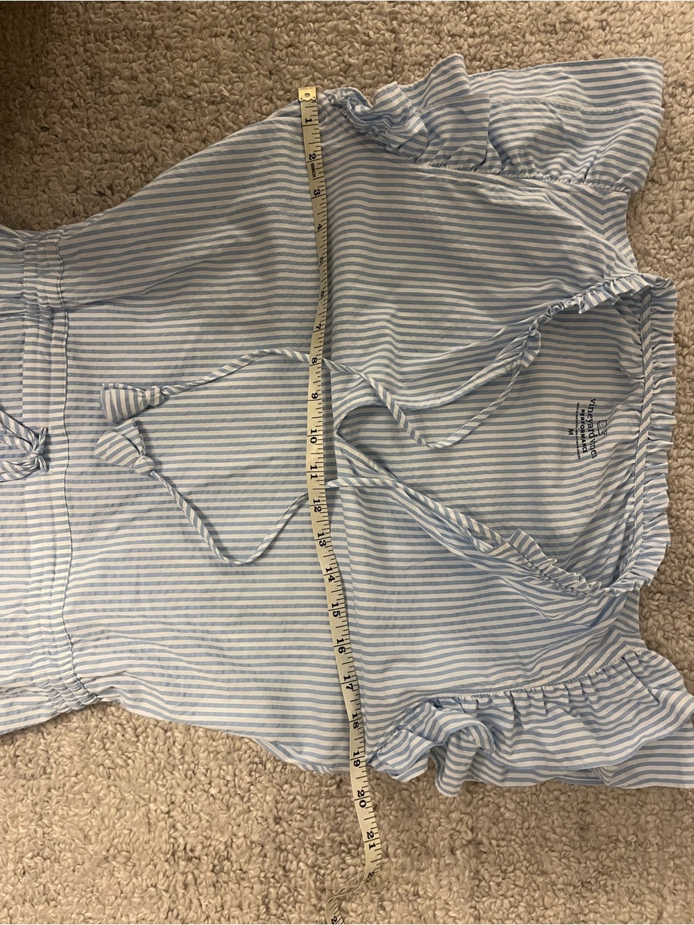 Vineyard Vines Blue & White Striped Ruffle-Sleeve Dress - Picture 9 of 10